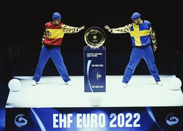 Actuación previa a la final del europeo de balonmano.