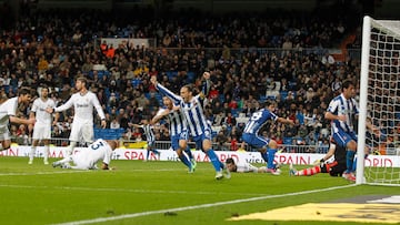 El Espanyol se trajo un 2-2 del Bernabéu en 2012.