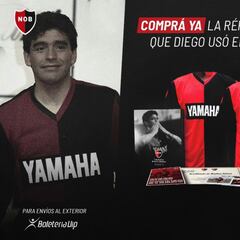 Newell's sacó a la venta una réplica de la camiseta que usó Maradona y que mostró Messi