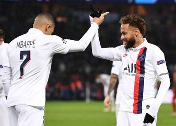 The best? Paris Saint-Germain's Brazilian forward Neymar celebrates with teammate Kylian Mbappe.