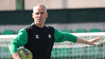 Gerardo García León, en un entrenamiento del Betis.