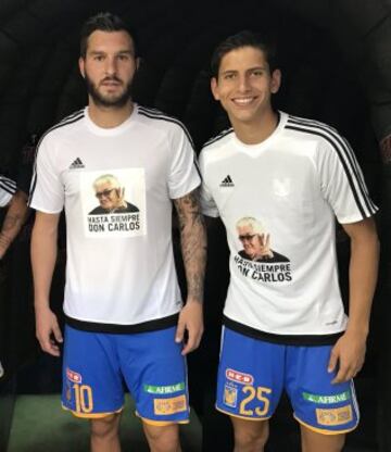 Tras el fallecimiento del ex técnico uruguayo y campeón en dos ocasiones con Tigres, los regiomontanos rindieron homenaje al ídolo.