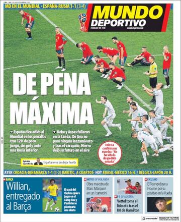 Las portadas de la prensa tras la eliminación de España