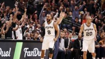 Patty Mills y Manu Ginóbili, dos piezas importantes que parten desde el banquillo texano.