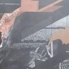 El temporal arranca la lona gigante de Mestalla