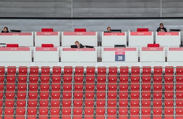 Así ha estado la cabina de prensa en el Red Bull Arena. 