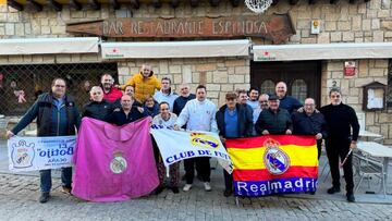 Tomás Roncero, con la peña madridista del Restaurante Espinosa de Navacerrada.