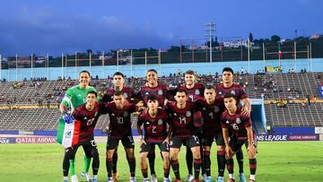   Mexico Team Group during the game Jamaica vs Mexico National Team (Mexican National Team), corresponding to Group A of League A of the CONCACAF Nations League 2022-2023, at National Stadium Independence Park, on June 14, 2022.

<br><br>

Equipo de la Seleccion de Mexico durante el partido Jamaica vs Mexico (Seleccion Nacional Mexicana), correspondiente al Grupo A de la Liga A de la Liga de Naciones CONCACAF 2022-2023, en el National Stadium Independence Park, el 14 de Junio de 2022.