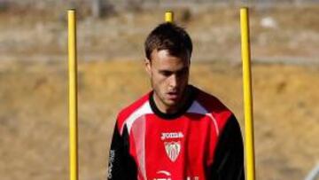 <b>PROYECCIÓN. </b>Cala, en un entrenamiento con el primer equipo.