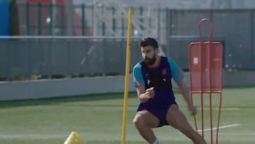 Piqué regresa y publica su duro entrenamiento