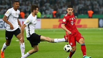 James Rodr&iacute;guez durante la final de la Copa de Alemania con el Bayern M&uacute;nich ante el Eintracht Frankfurt