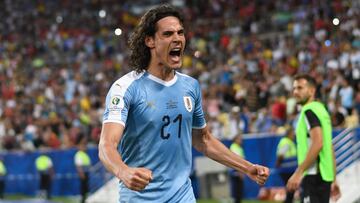 Edinson Cavani anotó el gol con el que Uruguay venció a Chile