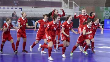 Rusia celebra su tercer puesto en la Eurocopa de 2019.