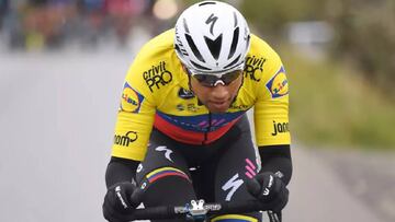 Jhonatan Narváez compite con el maillot de campeón de Ecuador en el Quick-Step.
