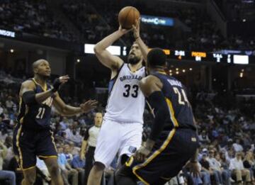 Marc Gasol jugó y anotó.