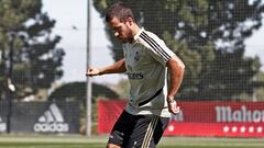 Eden Hazard, durante el &uacute;ltimo entrenamiento del Real Madrid previo al partido de la 33&ordf; jornada de LaLiga Santander contra el Getafe.