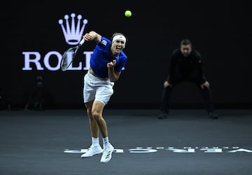 Team Europe's Alexander Zverev in action