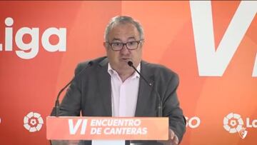 El presidente de Osasuna, Luis Sabalza, durante la inauguraci&oacute;n. 