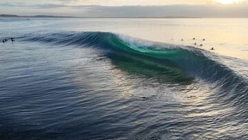 El slab de Shark Island a vista de dron