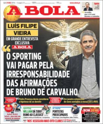 Las últimas portadas de la prensa deportiva del 2015