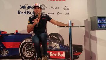 Carlos Sainz en la rueda de prensa que dio en Madrid.