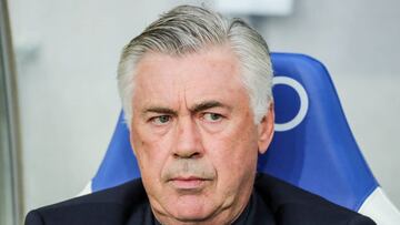 El entrenador italiano , Carlo Ancelotti durante el encuentro contra el Hoffenheim.