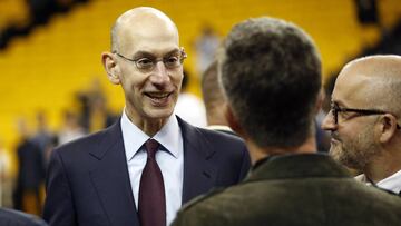 Jun 12, 2017; Oakland, CA, USA; NBA commissioner Adam Silver in attendance before game five of the 2017 NBA Finals between the Golden State Warriors and the Cleveland Cavaliers at Oracle Arena. Mandatory Credit: Cary Edmondson-USA TODAY Sports