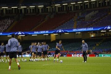 Las imágenes del entrenamiento del Real Madrid en Cardiff