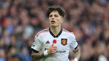 BIRMINGHAM, ENGLAND - NOVEMBER 06: Alejandro Garnacho of Manchester United looks on during the Premier League match between Aston Villa and Manchester United at Villa Park on November 6, 2022 in Birmingham, United Kingdom. (Photo by Simon Stacpoole/Offside/Offside via Getty Images)