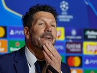 Simeone, en rueda de prensa.