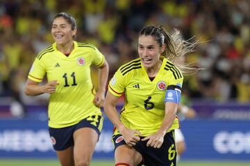 Jugadoras de la Selección Colombia Femenina en un partido de Copa América.