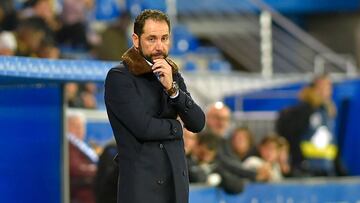 El entrenador del Sevilla, Pablo Machín, durante un partido.