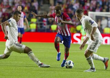 Lemar en la Supercopa de Europa contra el Real Madrid.