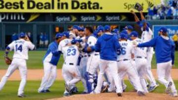 EUFORIA TOTAL. Los jugadores del Kansas City Royals explotaron de emoci&oacute;n tras la importante victoria ante los Baltimore Orioles. 
 