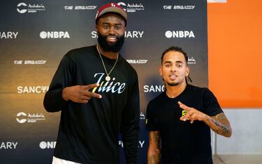 Jaylen Brown y Domantas Sabonis, en M¨¢laga con la NBPA