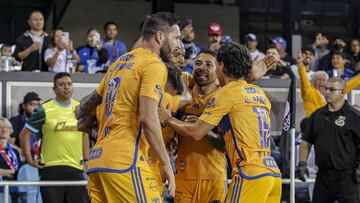 Tigres celebra el gol de Fernando Gorriarán, con el que derrotaron 1-0 a San José Earthquakes en la fase de grupos de la Leagues Cup.