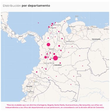 Mapa de casos y muertes por coronavirus por departamentos en Colombia: hoy, 4 de marzo