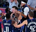 La alegría de Doncic y los Mavericks tras el increíble triple del esloveno