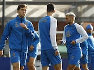 El centrocampista José Gragera, en un entrenamiento del Deportivo.