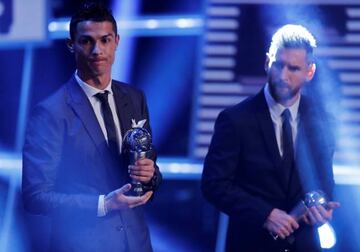 Eternal comparison | Real Madrid’s Cristiano Ronaldo and Barcelona’s Lionel Messi after being selected in the FIFA FIFPro World XI.