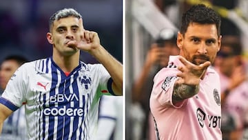 Los argentinos Germán Berterme y Lionel Messi.