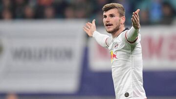 El delantero alem&aacute;n del RB Leipzig, Timo Werner, durante un partido.