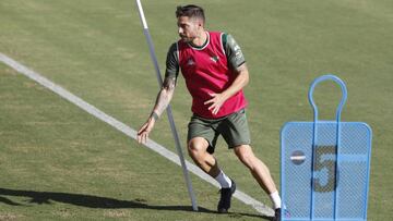 Javi Garc&iacute;a, durante un entrenamiento. 