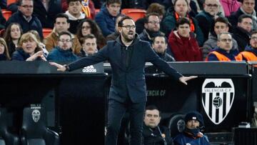 GRAFCVA1852. VALENCIA, 29/01/2019 El entrenador del Getafe,Jose Bordalas, durante el partido de vuelta de cuartos de final de la Copa del Rey jugado en el estadio de Mestalla (Valencia) .EFE/ Biel Ali&ntilde;o