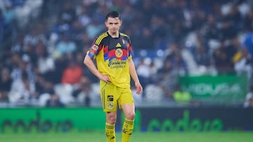 Alvaro Fidalgo of America during the quarter-final first match between Monterrey and America as part of the Liga BBVA MX, Torneo Apertura 2025 at BBVA Bancomer Stadium, on November 26, 2025 in Monterrey, Nuevo Leon, Mexico.