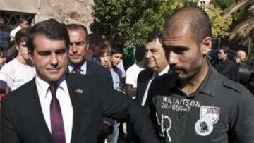 Laporta le desea que Guardiola se quede muchos años en el Barça