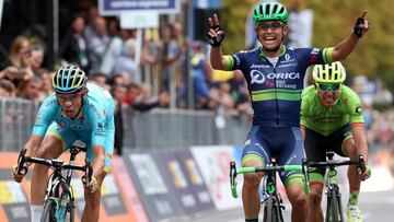 Esteban Chaves, Diego Rosa y Rigoberto Ur&aacute;n: el podio del Giro de Lombard&iacute;a.