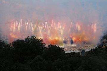 Ceremonia de apertura de la Euro 2020 en el estadio Olí­mpico de Roma.