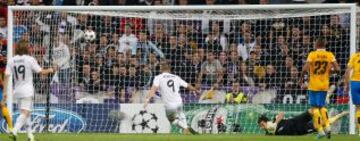 Partido de la Champions League, grupo B. Real Madrid-Juventus. Benzema.