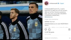 Ansaldi mandó un mensaje de ánimo a través de Instagram